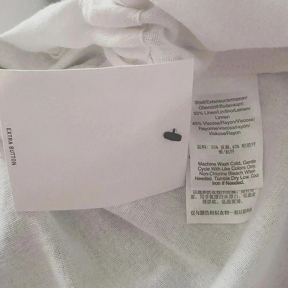 Linen Boho Chic 2X Lagenlook  White Travel Drawstring Shacket New - Picture 2 of 6